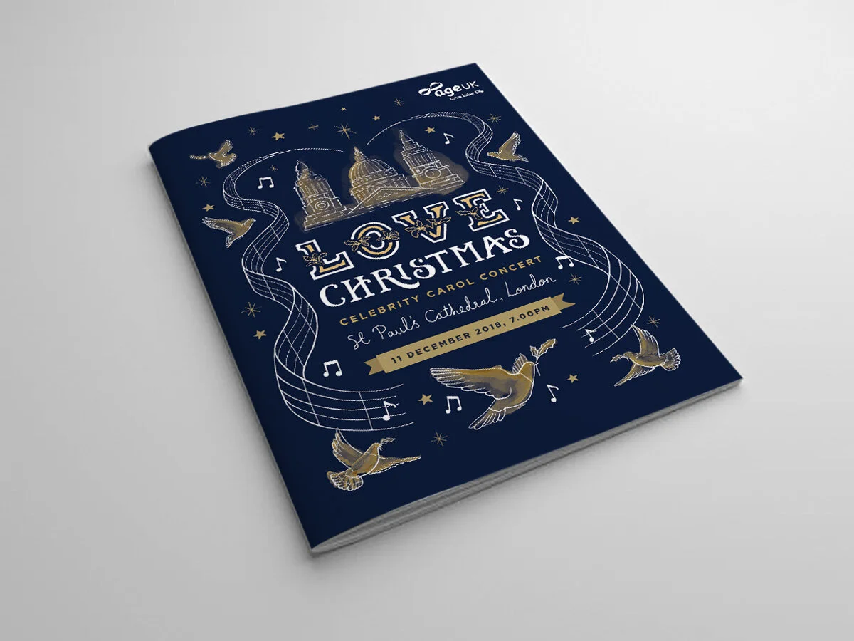 Age UK Love Christmas cover design — Lisa Maltby Illustration